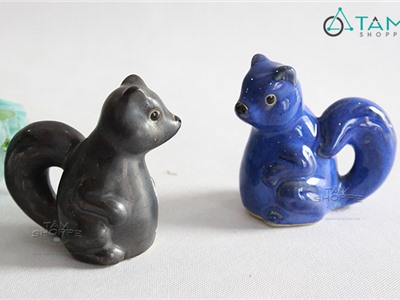 Tượng con sóc gốm cao 10cm TCV-SOC-01